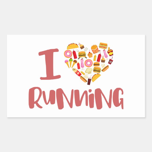 I Love Running (For Food) Sticker (Front)
