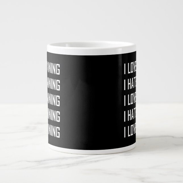 I Love Running Hate Running Funny Large Coffee Mug (Front)