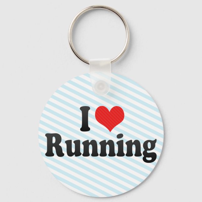I Love Running Keychain (Front)