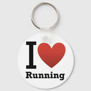 I Love Running Keychain