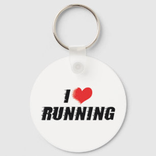 I Love Running Keychain