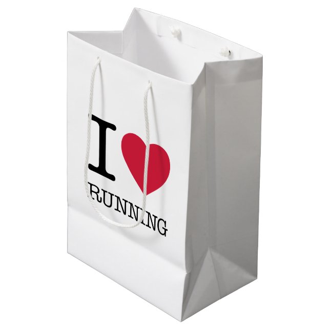 I LOVE RUNNING MEDIUM GIFT BAG (Front Angled)