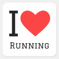 I love running square sticker