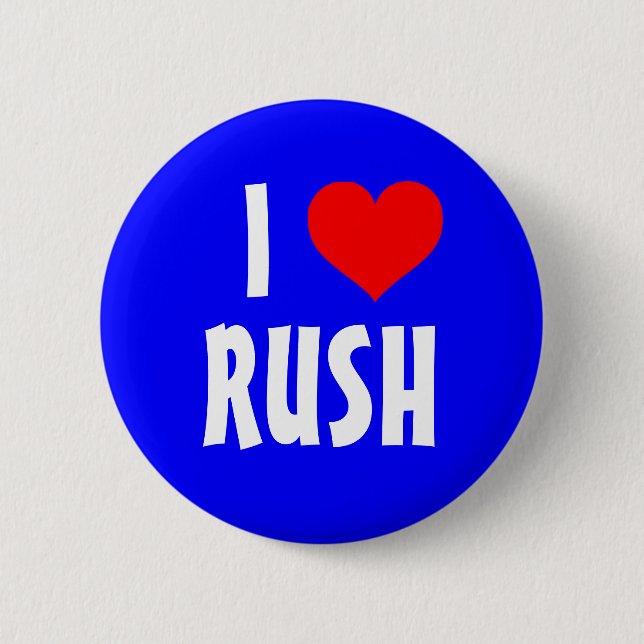 I Love Rush Limbaugh 2 Inch Round Button (Front)