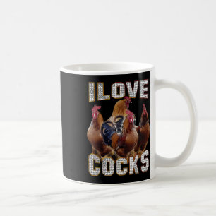 I Love S Funny Roosters Meme Chicken Lovers  Coffee Mug
