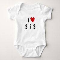 I love S I S | Heart custom text SIS SISTER Baby B