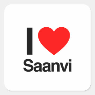 i love saanvi square sticker