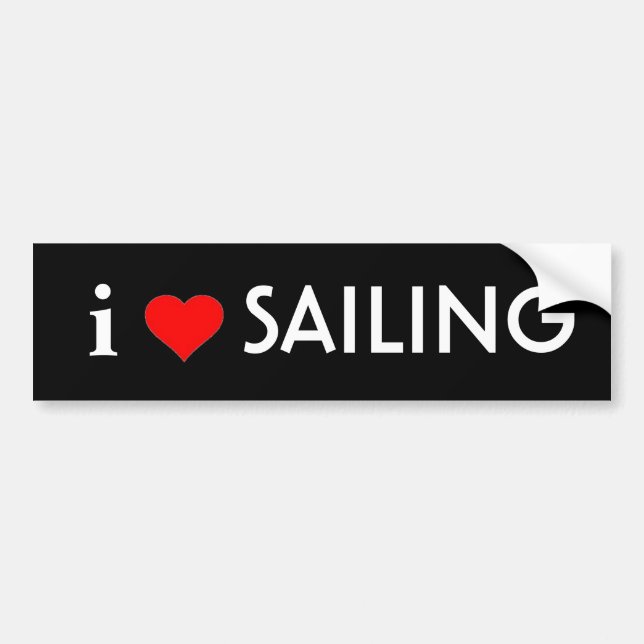 I Love Sailing Bumper Sticker (Front)
