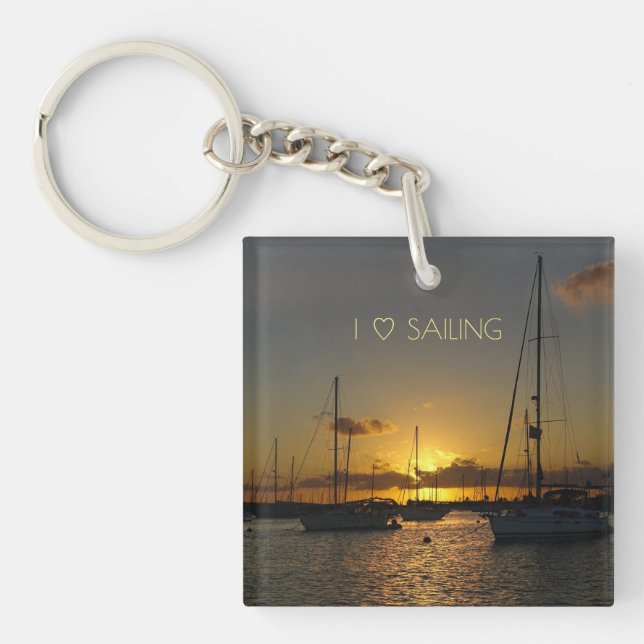 I love Sailing Keychain (Front)