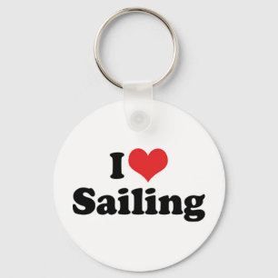 I Love Sailing Keychain