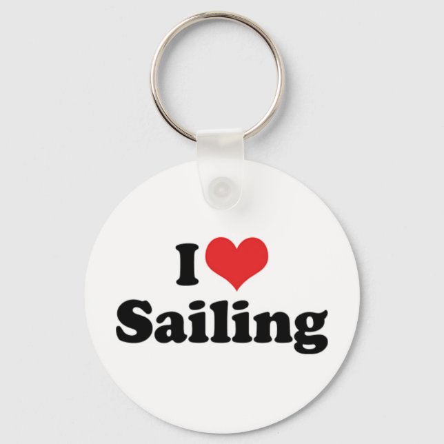 I Love Sailing Keychain (Front)