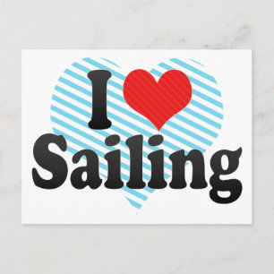 I Love Sailing Postcard