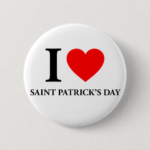 I Love Saint Patrick's Day 2 Inch Round Button