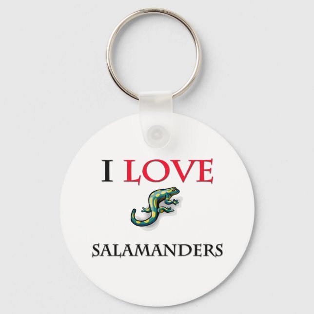 I Love Salamanders Keychain (Front)