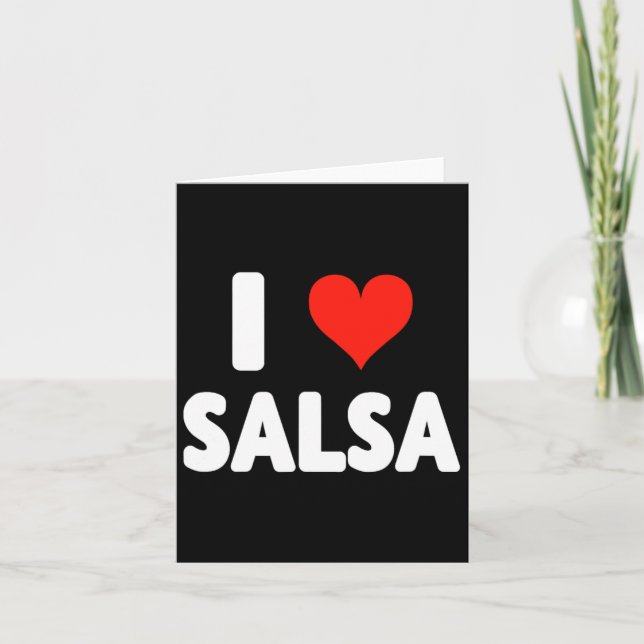 I Love Salsa Heart Dance Dancer Dancing Studio Mex Card (Front)