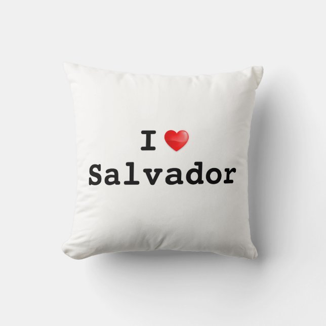I Love Salvador Throw Pillow (Front)