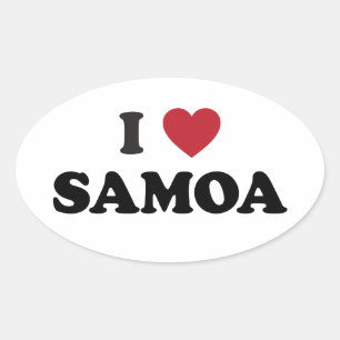I Love Samoa Oval Sticker