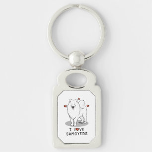 I Love Samoyeds  - dog cute hearts Sammie Keychain