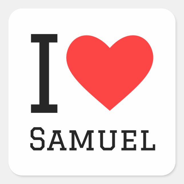 I love Samuel  Square Sticker (Front)