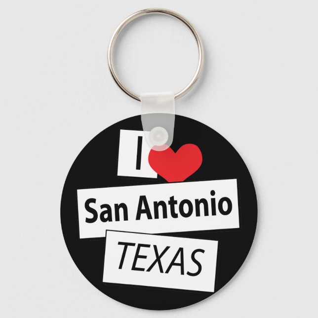 I Love San Antonio Texas Keychain (Front)