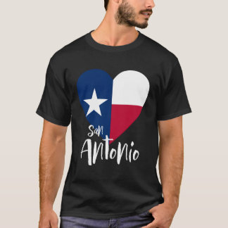 I Love San Antonio Texas Tx Flag Lonestar Heart Fo T-Shirt