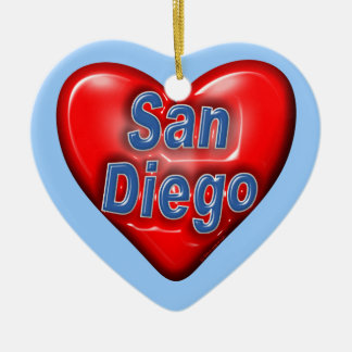 I Love San Diego Ceramic Ornament