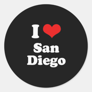 I Love San Diego Tshirt White Tshirt Classic Round Sticker