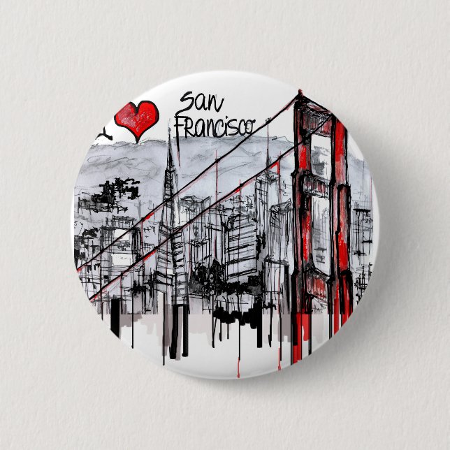 I love San Francisco 2 Inch Round Button (Front)