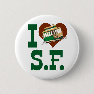 I love San Francisco Cable Cars 2 Inch Round Button