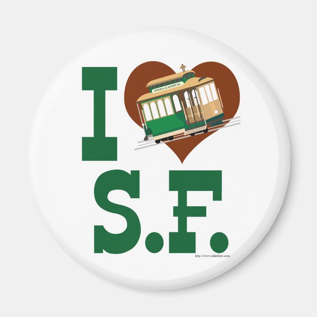 I love San Francisco Cable Cars Magnet (Front)