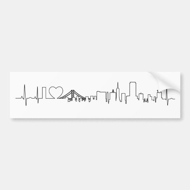 I love San Francisco in an extraordinary ecg style Bumper Sticker (Front)