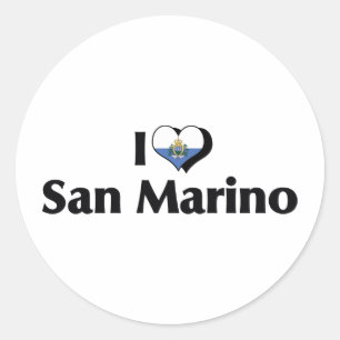 I Love San Marino Flag Classic Round Sticker