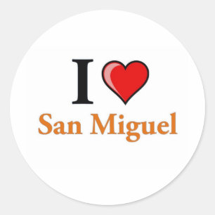 I Love San Miguel Classic Round Sticker