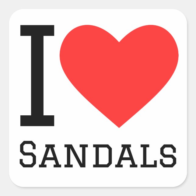 I love sandals square sticker (Front)