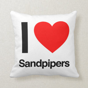 i love sandpipers throw pillow