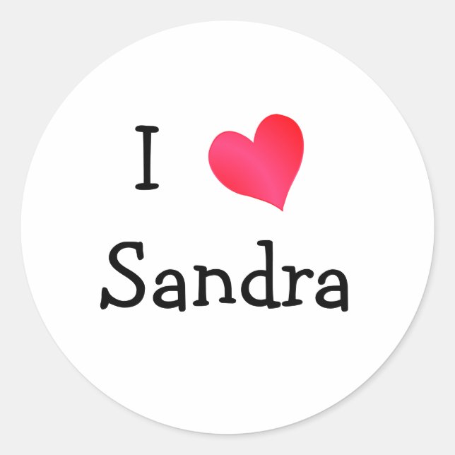 I Love Sandra Classic Round Sticker (Front)
