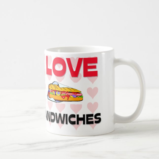I Love Sandwiches Coffee Mug (Right)
