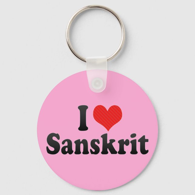 I Love Sanskrit Keychain (Front)