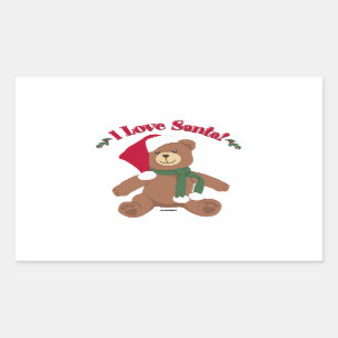 I Love Santa! Christmas Teddy Bear Sticker