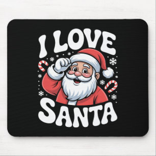 I Love Santa Holiday Joyful Christmas Cheer Mouse Pad