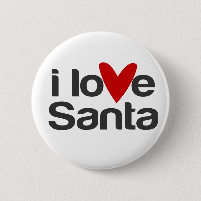i love Santa with heart 2 Inch Round Button (Front)