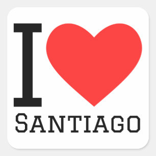 I love santiago square sticker