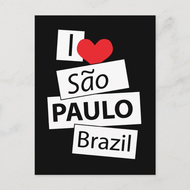 I Love Sao Paulo Brazil Postcard (Front)