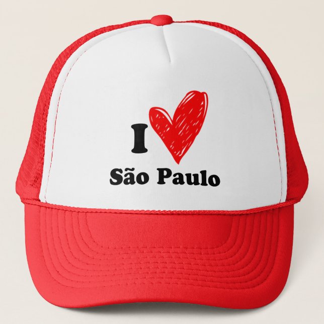 I Love São Paulo - Heart Sketch Trucker Hat (Front)