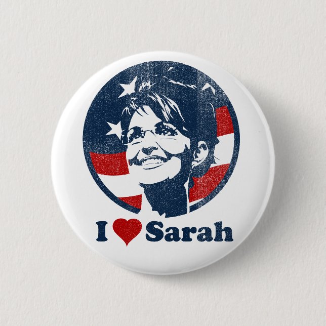 I Love Sarah Palin button (Front)