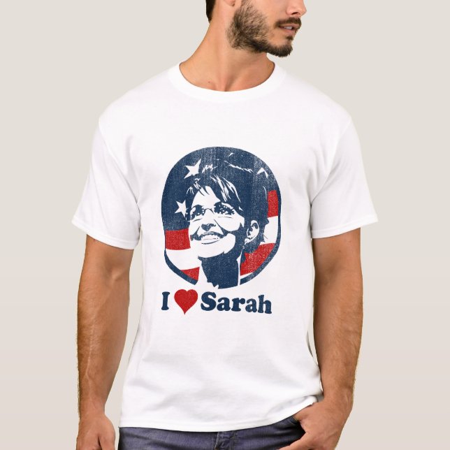I love Sarah Womens destroyed T-Shirt (Front)