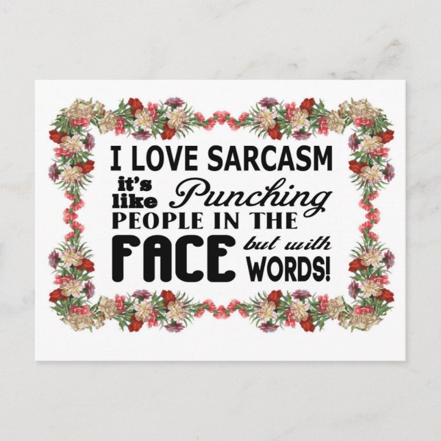 I love sarcasm postcard (Front)