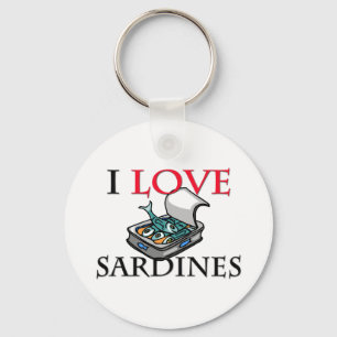 I Love Sardines Keychain