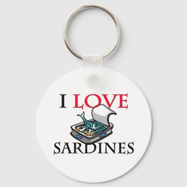 I Love Sardines Keychain (Front)