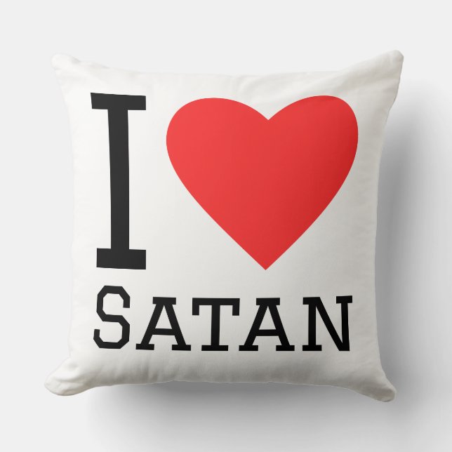 I love satan throw pillow (Front)